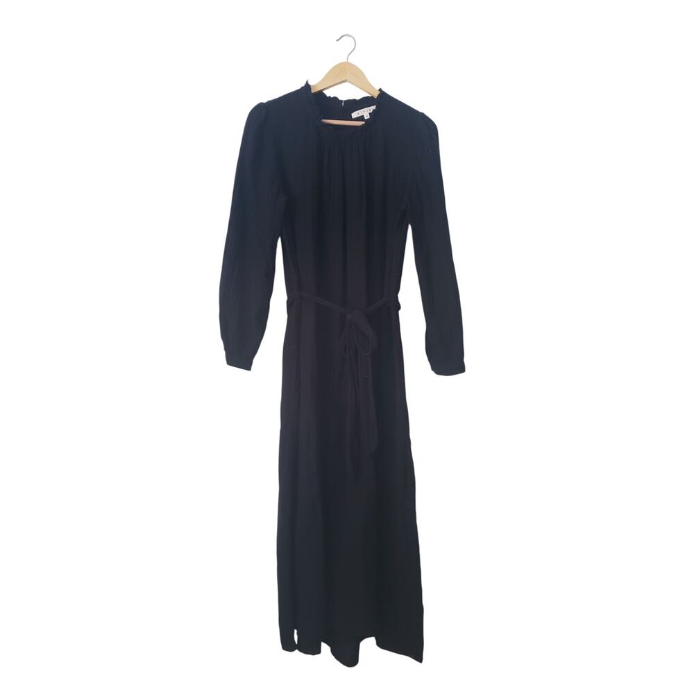 Xirena 100% Cotton Gauze Long Sleeve Maxi Dress Black Size Medium